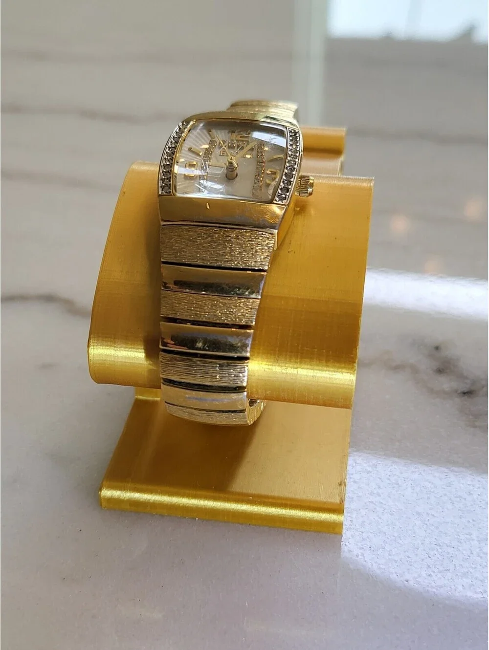 Elgin Womens GoldTone Dress Watch Crystal Bracelet Quartz Analog EG354 Works EUC